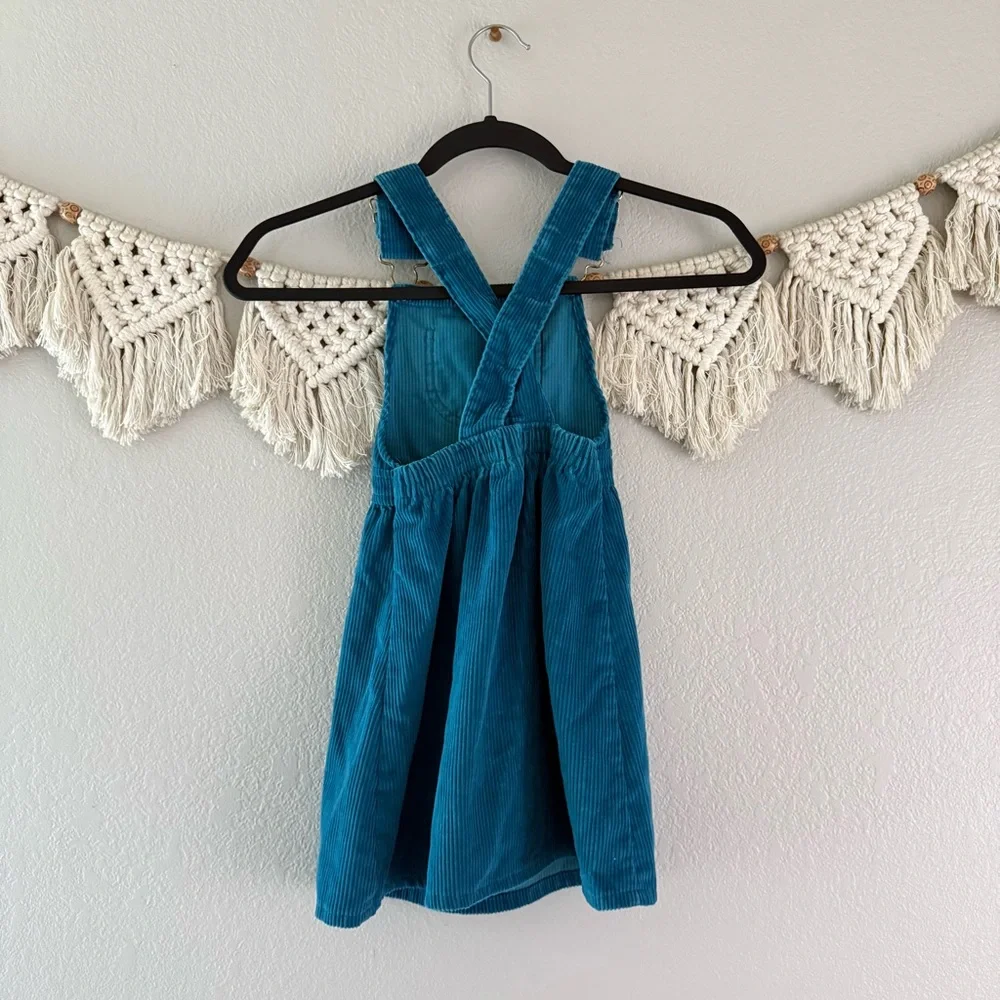 OshKosh‎ B’Gosh Vintage Teal Corduroy Overall Dress - Picture 4 of 6